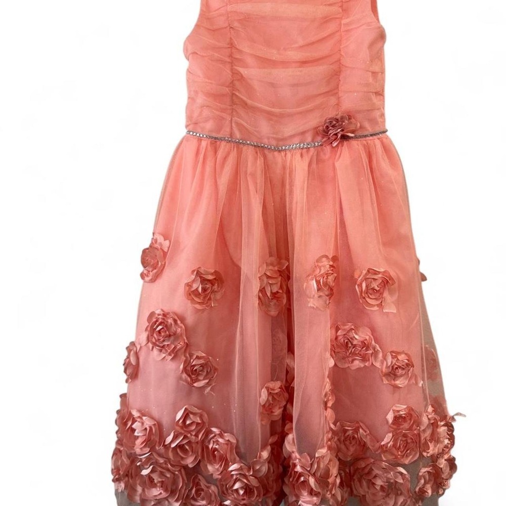 Nannette Kids dress orange flowers Zise 10